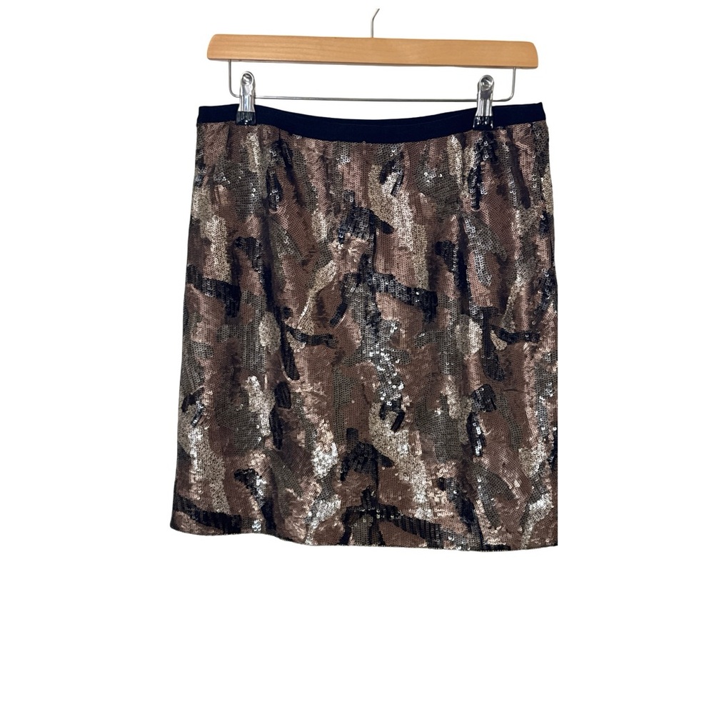 ETCETERA Sequin Camouflage lined mini Skirt Size 6